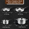 BRINJOY 6-Piece Stainless Steel Cookware Set with Glass Lids - Non-Toxic, Induction Compatible, Dishwasher Safe - 3 of 4