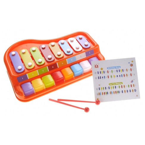 Piano 2 En 1 Bébé Enfants Xylophone Instrument Batterie TAP SUNUNE - Rose