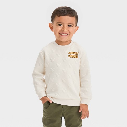 Toddler Boys' Mickey Mouse & Friends Pullover Sweatshirt - Beige : Target