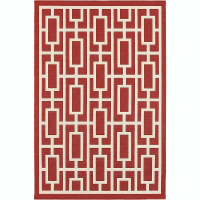 Oriental Weavers Meridian 5'3" x 7'6" Machine Woven Rug in Red