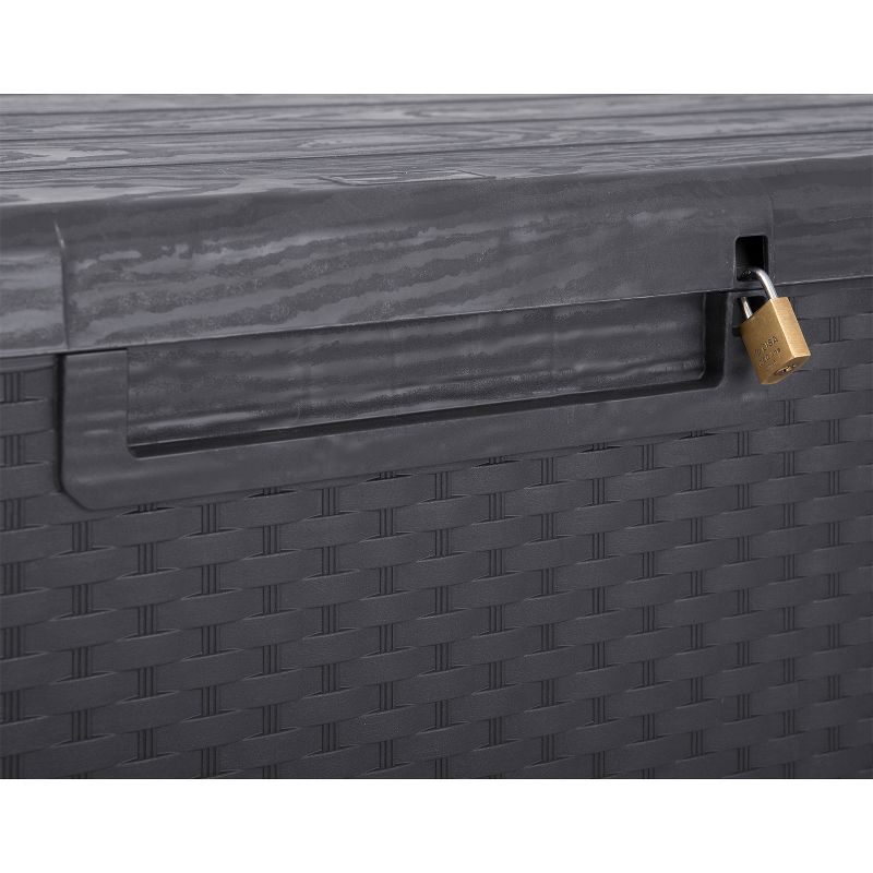 Toomax Z175E097 Portofino Weather Resistant Heavy Duty 90 Gallon Novel Resin Outdoor Deck Box, Gray (2 Pack), 4 of 7