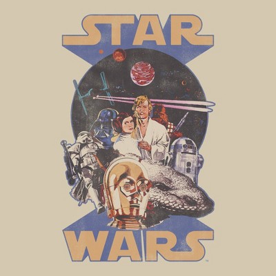 Мужские футболки Star Wars Men's Star Wars Retro Graphic T-Shirt - Beige XL — фото 3