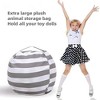 Itopfox Stuffed Toy Storage Bean Bag Chair for Kids, Teens, and Adults - Washable Cotton Canvas Organizer for Plush Toys & Textiles, Durable Beanbag - 3 of 4