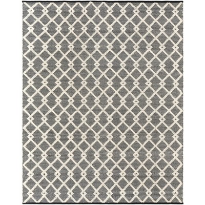 Blackberry Geometric Hand-Knotted Wool Area Rug - Rectangular Indoor