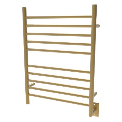 Amba Radiant Small 10 Bar Plug In Electric Bathroom Towel Warmer, Satin Brass