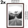 Americanflat 13x19 Picture Frame with Polished Plexiglass - Set of 2 - Use as 11x17 Frame with Mat or 13x19 Frame Without Mat - Mahogany - 2 of 4