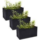Okuna Outpost 3 Pack Fabric Garden Bed Plant Grow Bag Pot for Flower Vegetable, Black 23.6"x11.8"