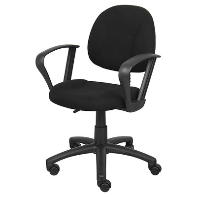 Boss Office Microfiber Deluxe Posture Office Chair with Loop Arms in Red 
