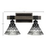 Toltec Lighting Tacoma 2 - Light Vanity in  Black/Painted Wood with 7" Pewter Art Glass Shade - 2 of 2
