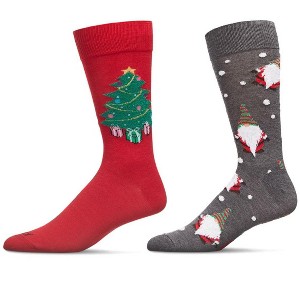 MeMoi Mens Christmas Holiday 2 Pair Pack Novelty Socks - 1 of 2