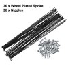 Unique Bargains Bicycle Steel Spokes 14G Bike Spoke with Nipples for Most Bicycle Black 36 Pcs - 4 of 4