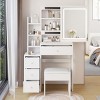 Accent Vanity Table Modern with LED Mirror and Storage for Small Bedroom - 29.2"W - 3irtyhousy - 2 of 4