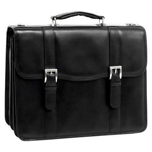 Mcklein Flournoy 1 Leather Double Compartment Laptop Briefcase - Black :  Target