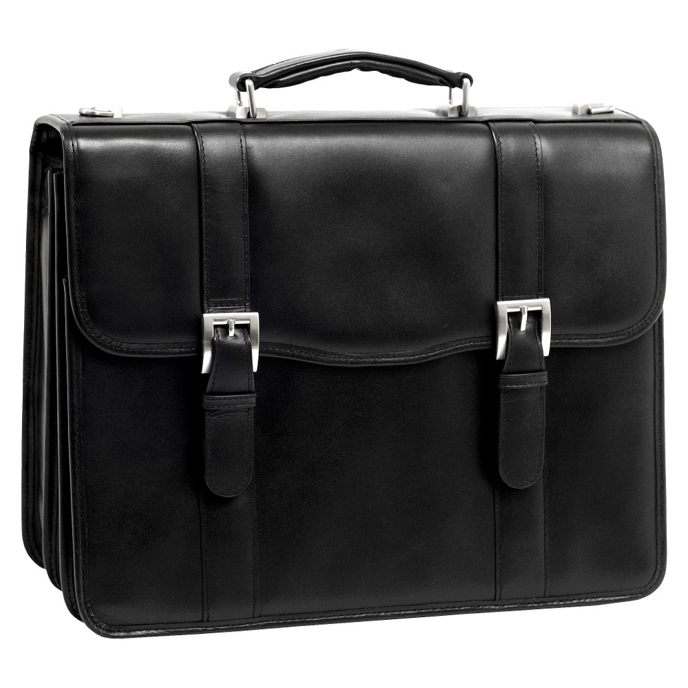 Photos - Business Briefcase McKlein Flournoy 1 Leather Double Compartment Laptop Briefcase - Black