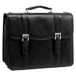 McKlein Flournoy 1  Leather Double Compartment Laptop Briefcase - Black