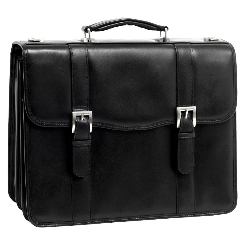 McKlein Flournoy 1  Leather Double Compartment Laptop Briefcase - Black, 1 of 5