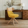 Art Leon Linen Fabric Swivel Armless Home Office Chair with Solid Oak Wood Legs - 4 of 4