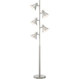 360 Lighting Modern Floor Lamp 5-Light Tree 70" Tall Brushed Nickel Metal Adjustable Heads for Living Room Reading Bedroom Office - 1 of 4