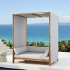 Scott Living Dara Outdoor Acacia Wood Daybed with Canopy and Curtains, Washable Cushions and Detachable Pillows - 2 of 4