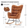 Rocking Chair, Upholstered Rocking Chair With Backrest and Pockets for Living Room, Bedroom, Balcony - 3 of 4