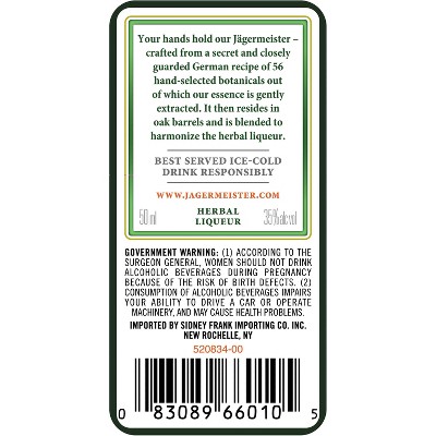 Jagermeister Liqueur - 50ml Bottle