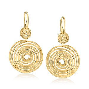 Ross-Simons Italian 18kt Gold Over Sterling Spiral Drop Earrings - 1 of 3