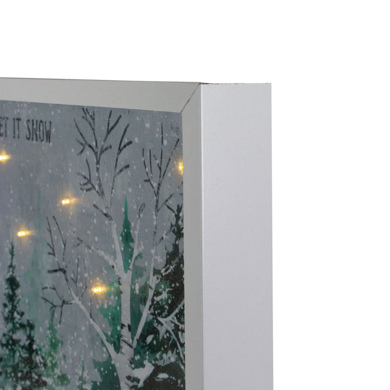Northlight LED Lighted Let it Snow Winter Forest Christmas Canvas Wall Art 10" x 10", 4 of 5