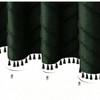 Dark Green Shower Curtain with Tassel, 72x72, Woven Fabric, Chevron Striped, Minimalist Bathroom Curtain - 3 of 4