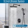 Itopfox All Metal Black Shower Faucet Set with 10 Inch Round Shower Head, Rainfall Shower System, Wall Mounted Shower Fixtures, Includes Valve - 2 of 4