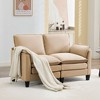 HYLEORY 49.6'' Width Modern Linen Flannel Fabric Loveseat for living room Bedroom Apartment - 3 of 4