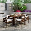 YOOCOZZ Acacia Wood Patio Dining Table Set for 6 with 72.8" Rectangle Table and Removable Cushions - 3 of 4