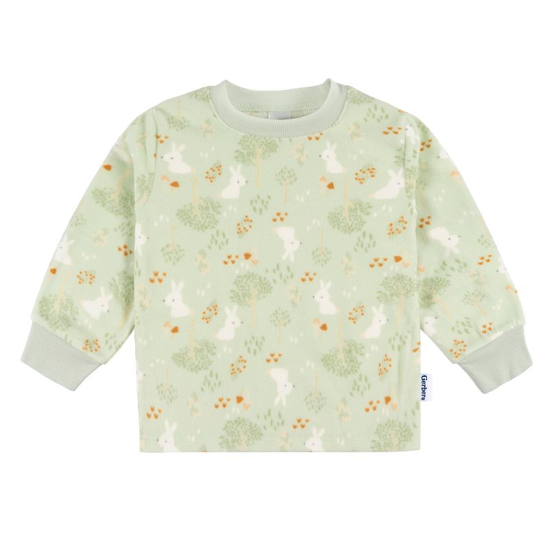 Gerber Baby and Toddler Girls' Fleece Pajamas - 2-Piece, 3 of 7