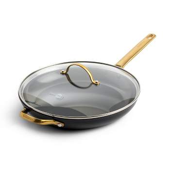 GreenPan Reserve 12" Hard Anodized Healthy Ceramic Nonstick Frypan with Helper Handle & Lid Black