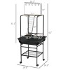 Bird Stand with Wheels and Tray Parrot Play Stand with Perches Ladder Toy Hook and Bowls for Small Parrots Indoor Outdoor Use - LAOTIES - 2 of 4