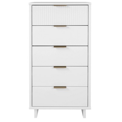 Granville Tall Modern 5 Drawer Dresser White - Manhattan Comfort : Target