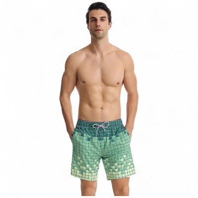 Anna-Kaci Swim Anna-Kaci Men's Swim Shorts with Adjustable Drawstring Waistband Quick-Dry Fabric - Small, Green — фото 3