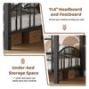 Metal Bunk Bed Twin Over Twin, Heavy Duty Bunkbeds Frame with Arched Guardrail and Safety Ladder - 3 of 4