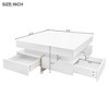 LIVAREEmlen Minimalist White Square Coffee Table with Storage Drawers, Living Room Table, Easy to Clean - 3 of 4