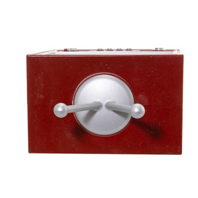 Retro Red Musical TV with Santa and Sleigh Scene