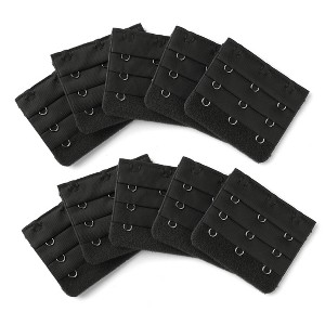 Allegra K Women's 3 Hook 3 Row Stretchy Bra Strap Extenders Hooks Bra Band - 1 of 4