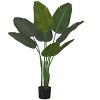Monarch Specialties Artificial Plant 44 inch Tall Bird Of Paradise Tree Indoor Faux Fake Floor Greenery Potted Decorative Green Leaves Black Pot - 2 of 4