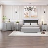 4-Piece Bedroom Sets, Queen Size Upholstered Bed with LED Lights, Mirrored Nightstands and Dresser 4W - ModernLuxe - 2 of 4