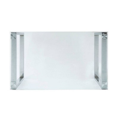 Clear Glass and Chrome Rectangular Dining Table for Six