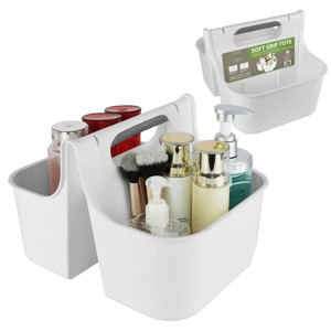 J&V TEXTILES Portable Shower Caddy, Bathroom Organizer Basket, Perfect Size for Dorm/College, Plastic Bath Tote, Dries Quickly with Drainage Holes - 1 of 4