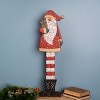 Mango Wood Santa Figurine With Present – 30 Inch Height – Holiday Home Accent – By Melrose - 2 of 3