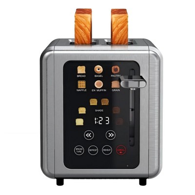 WHALL 2 Slice Toaster, Toasters 2 slice, Smart Bread Toaster, Touchscreen Toaster with wide slots, Stainless Steel Toaster,Bagel Toaster
