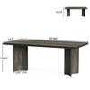 Lirago Kitchen Table with Large Tabletop Seats 4-6 Made of Engineered Wood for Dining Room/Office 31.5"D x 62.99"W x29.53"H Gray - 4 of 4