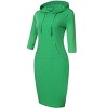 Coolmee Womens 3/4 Sleeve Hoodie Dress Casual Pocket Slim Pullover Knee Length Dress - 2 of 4