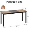 Nasitip 63" Rectangle Dining Table for 2–6, Modern Farmhouse Table with Metal Legs, Black & Vintage Finish for Kitchen or Dining Room - 2 of 4