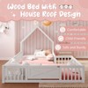 KWPZQEB House Floor Bed for Kids, Montessori Bed Frame with Door and Full-Length Guardrails, Multi-function Toddler Bed, Solid Wood Bed for Girls Boys - 4 of 4
